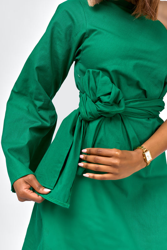 “Green Wishes" Maxi Shift Dress- Money Green