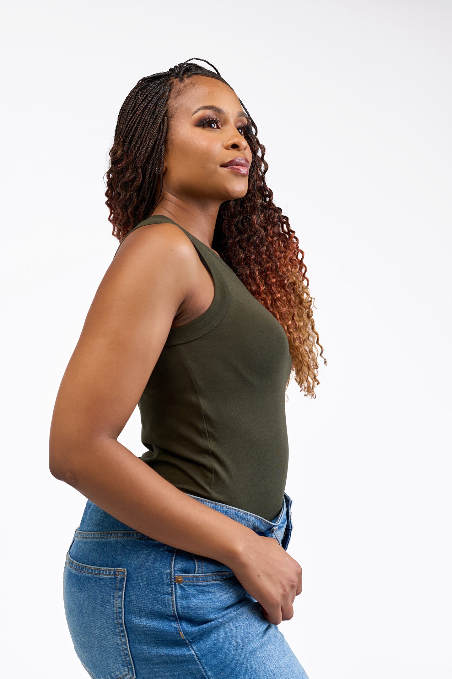“Leaf me alone" Sleeveless Crop Top- Jungle Green