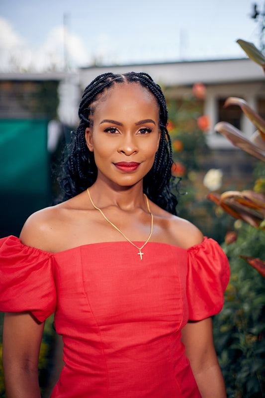 "Coco Puffs" Puff Sleeves Top - Red