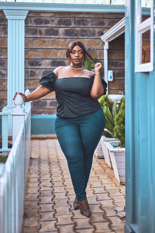 "Coco Puffs" Puff Sleeve Top - Black