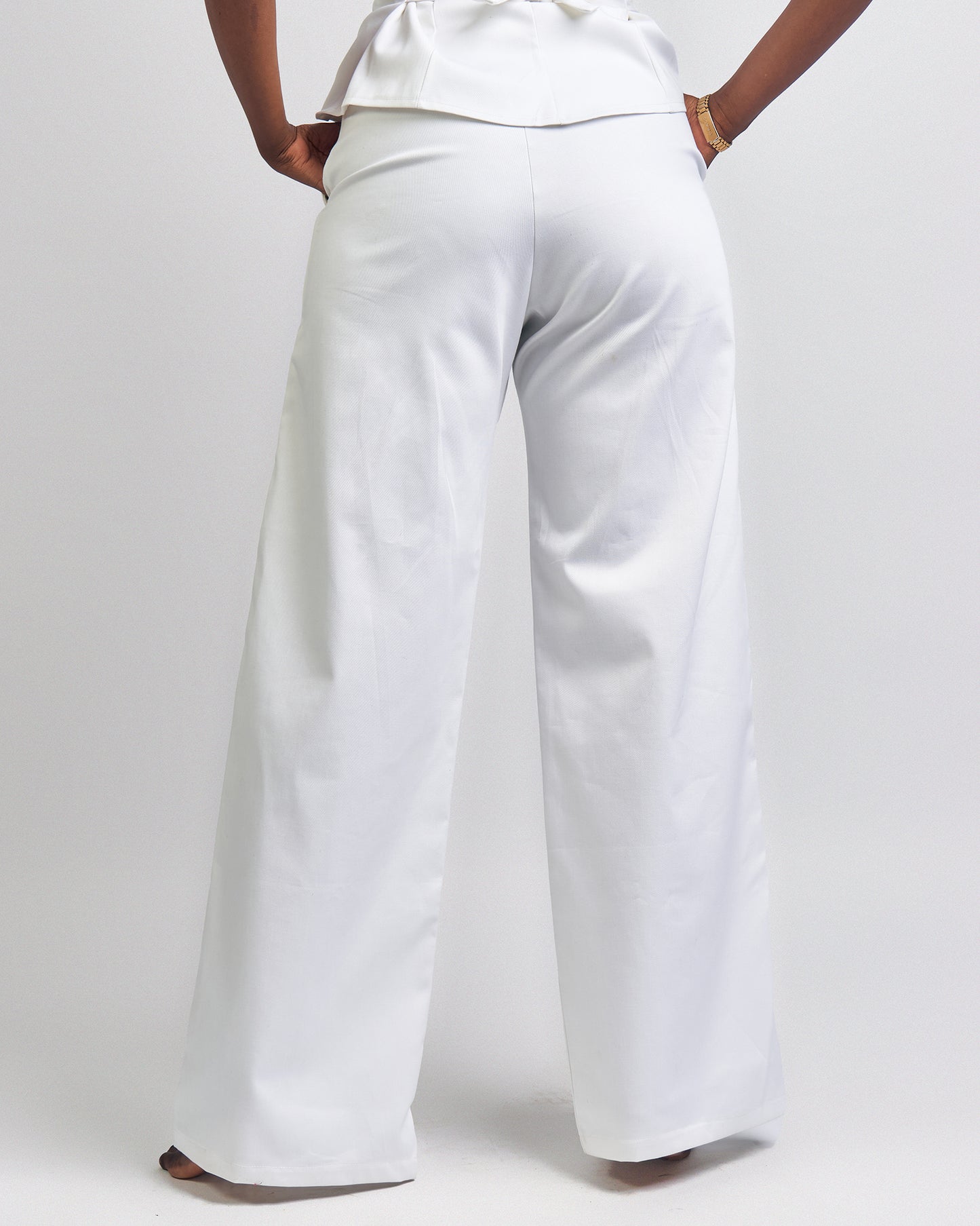 “Girl Boss” Wide Leg Pants- White