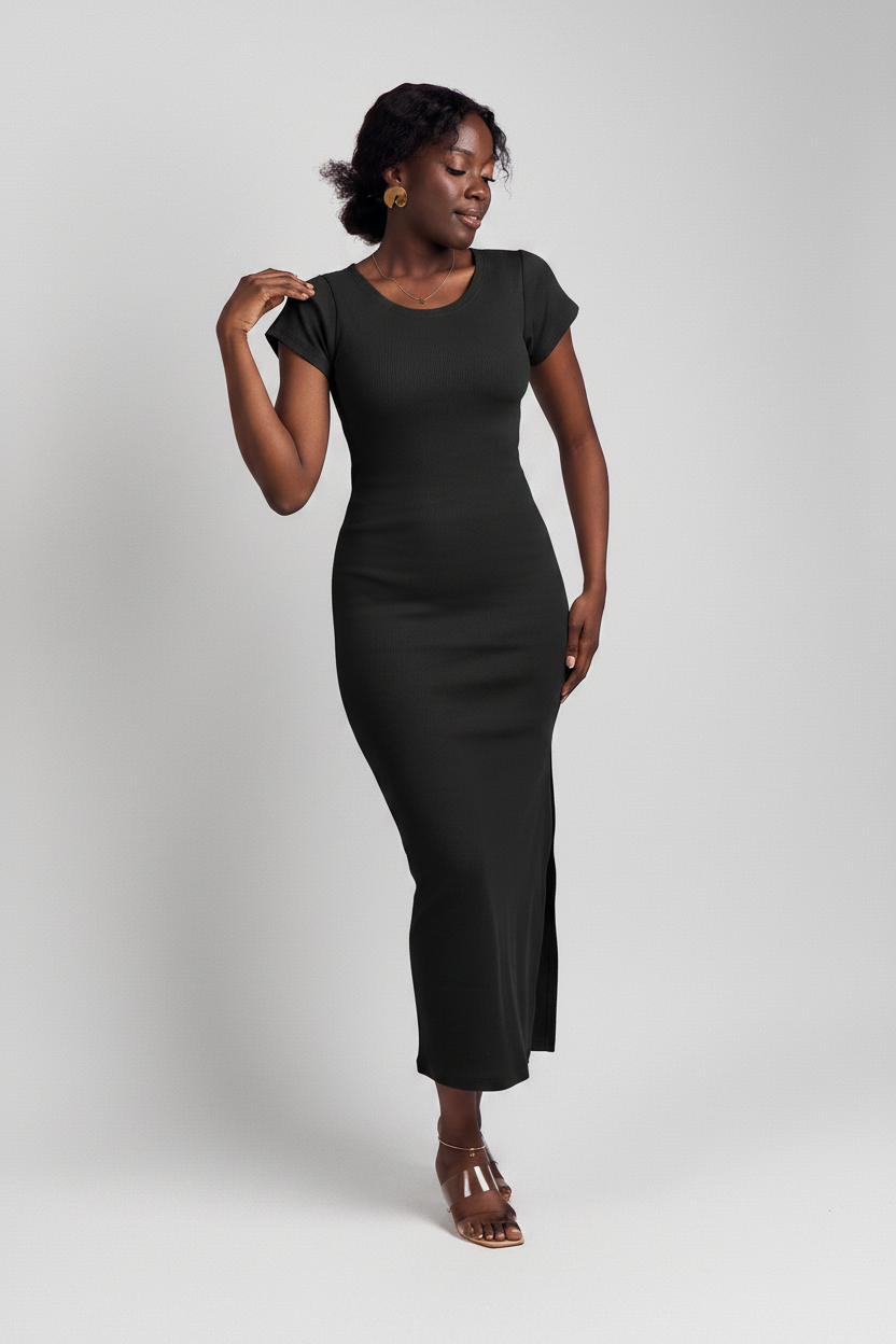 "Sweet Pea" Bodycon Charcoal Grey