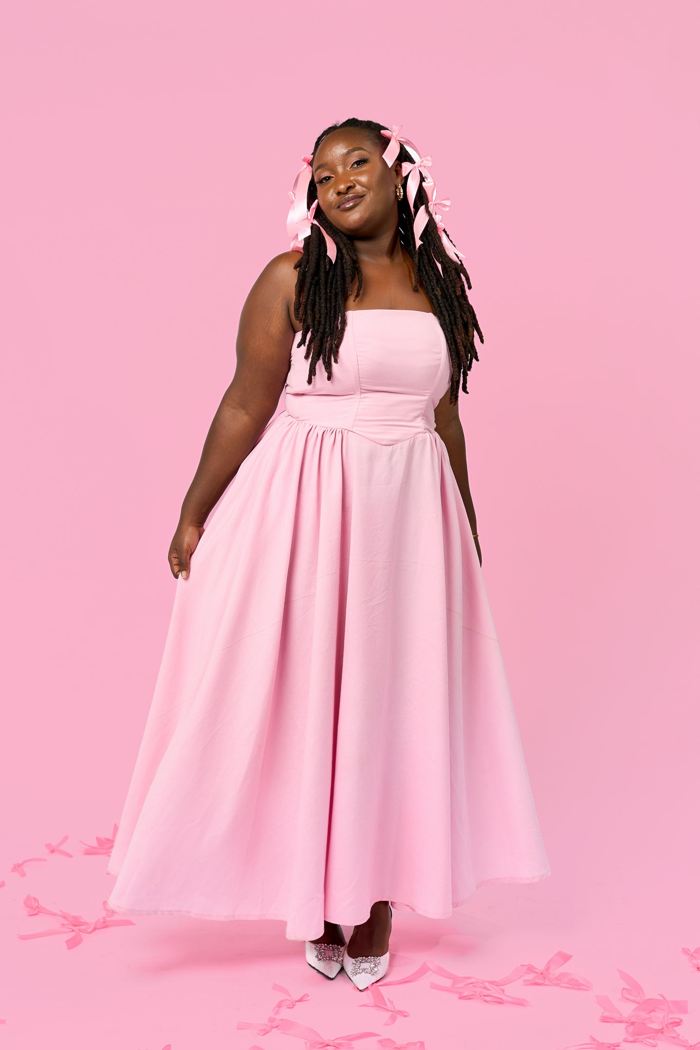 Make a wish Midaxi Milkmaid Dress- Baby Pink Zia Africa Make a wish Midaxi Milkmaid Dress- Baby Pink Zia Africa