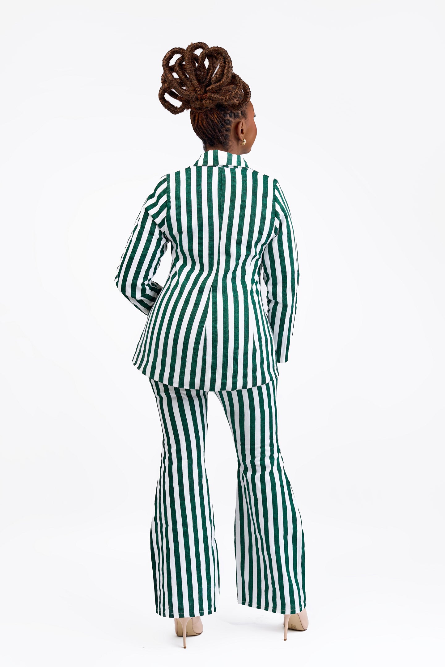 “Emerald Empire” Pant Set- Pinstripe Denim
