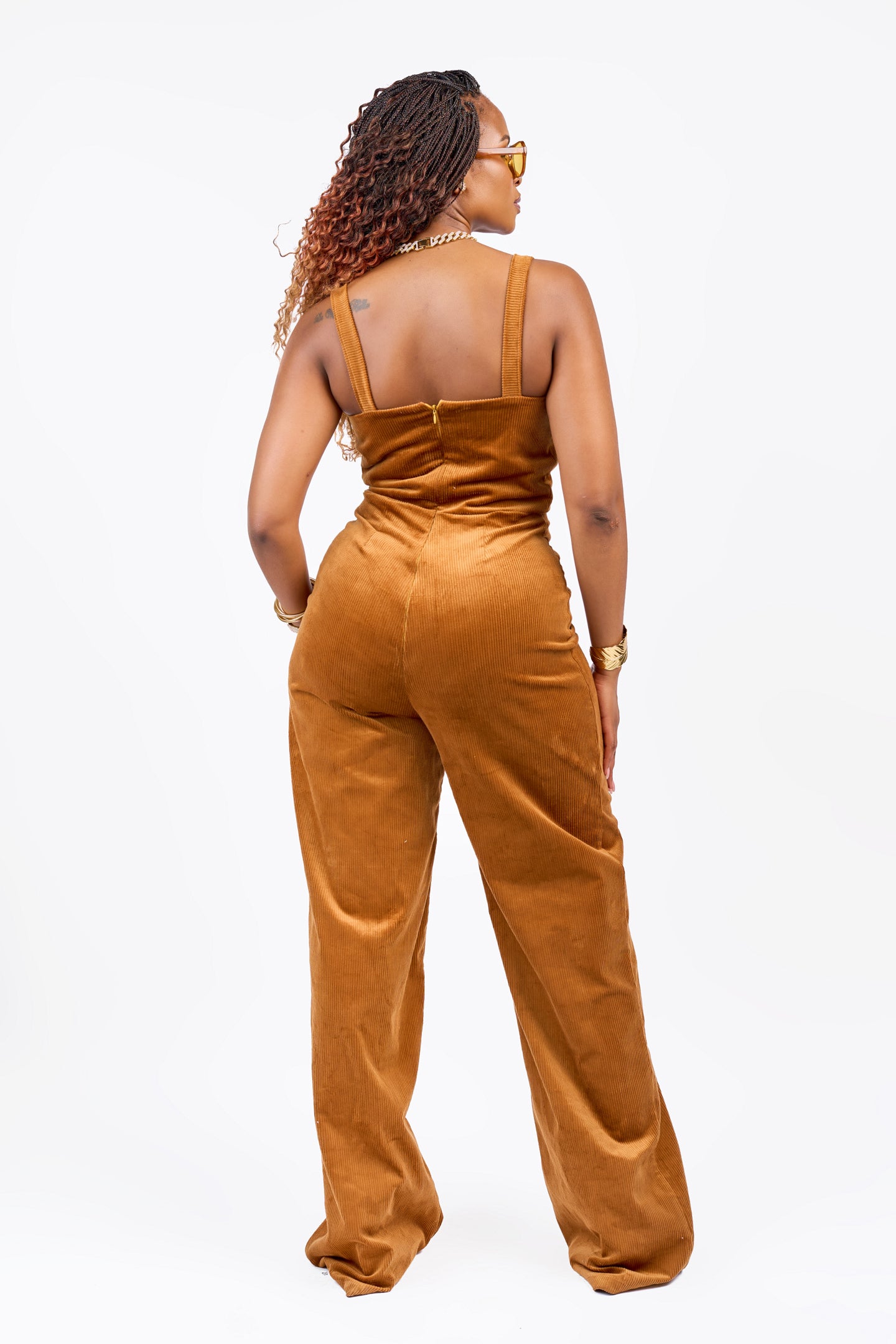 "Double Take” Jumpsuit- Cinnamon Corduroy