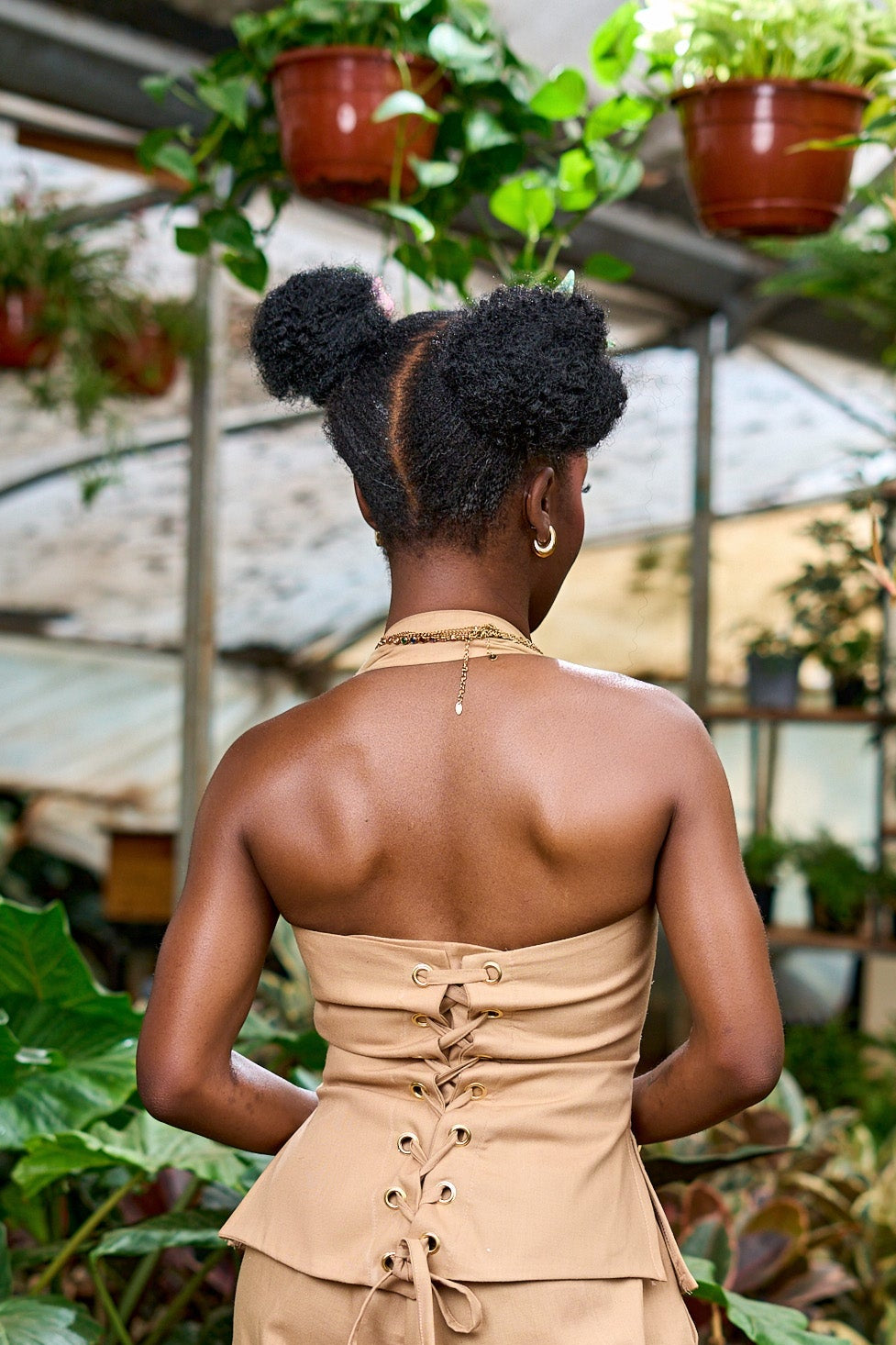 "Dewy Nectar" Floral Corset Top- Latte