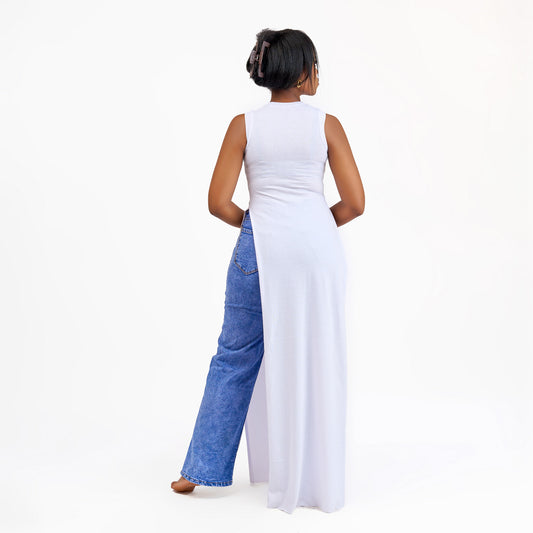 “Slit Happens” Vest Top- White