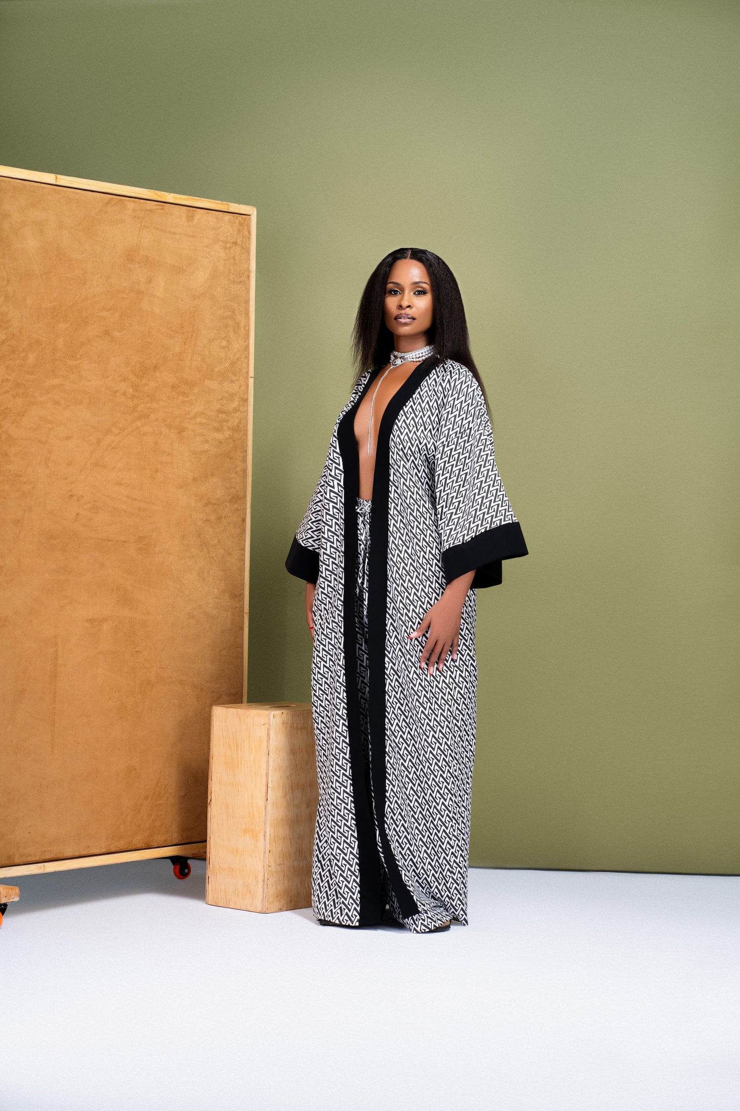 “Phenomenal Woman” Kimono Pant set- Zia Print
