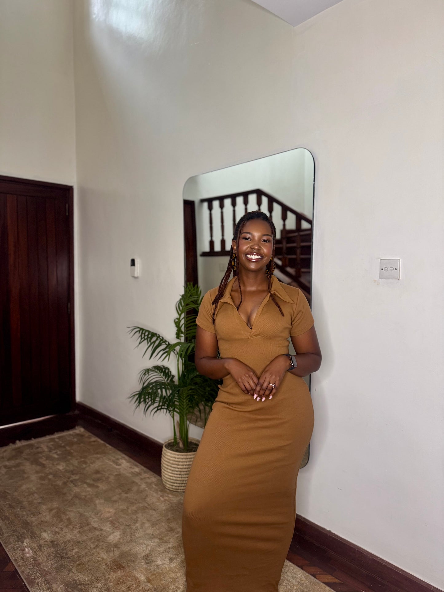 “Soft Launch" Ribbed Bodycon Maxi- Cinnamon