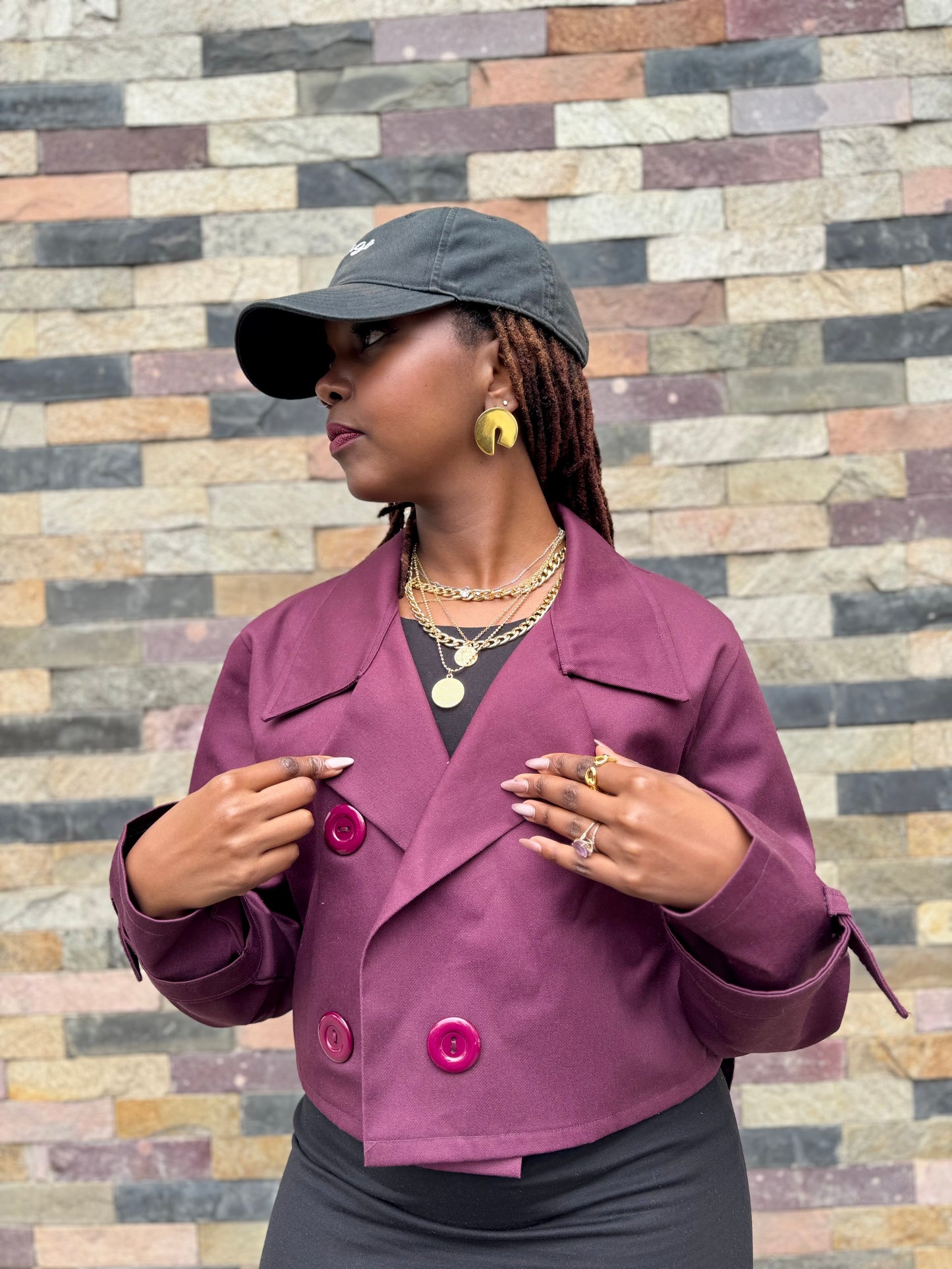 "Say Less” Crop Trench Coat