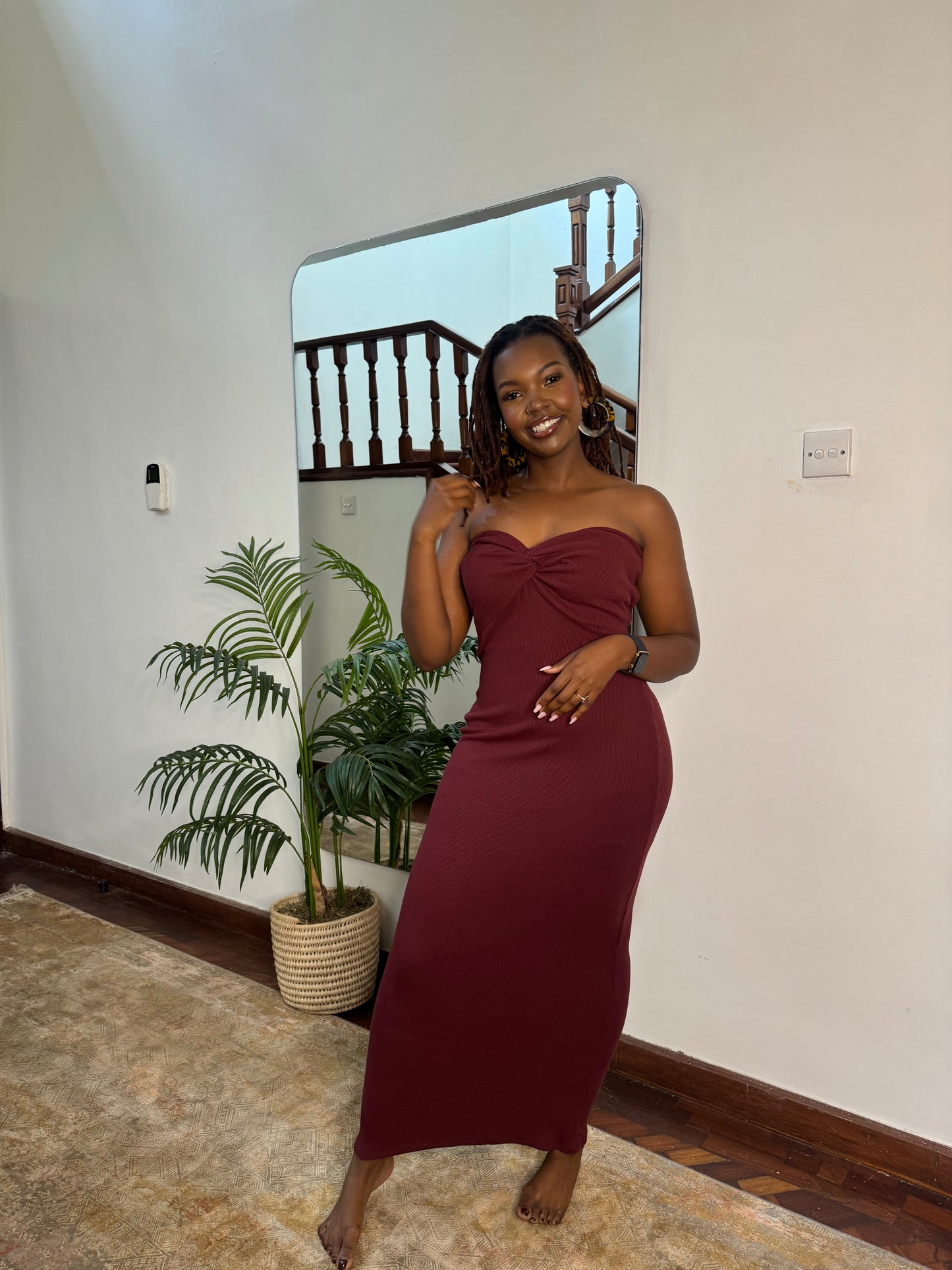 “Dream lover” Strapless Maxi dress- Eggplant