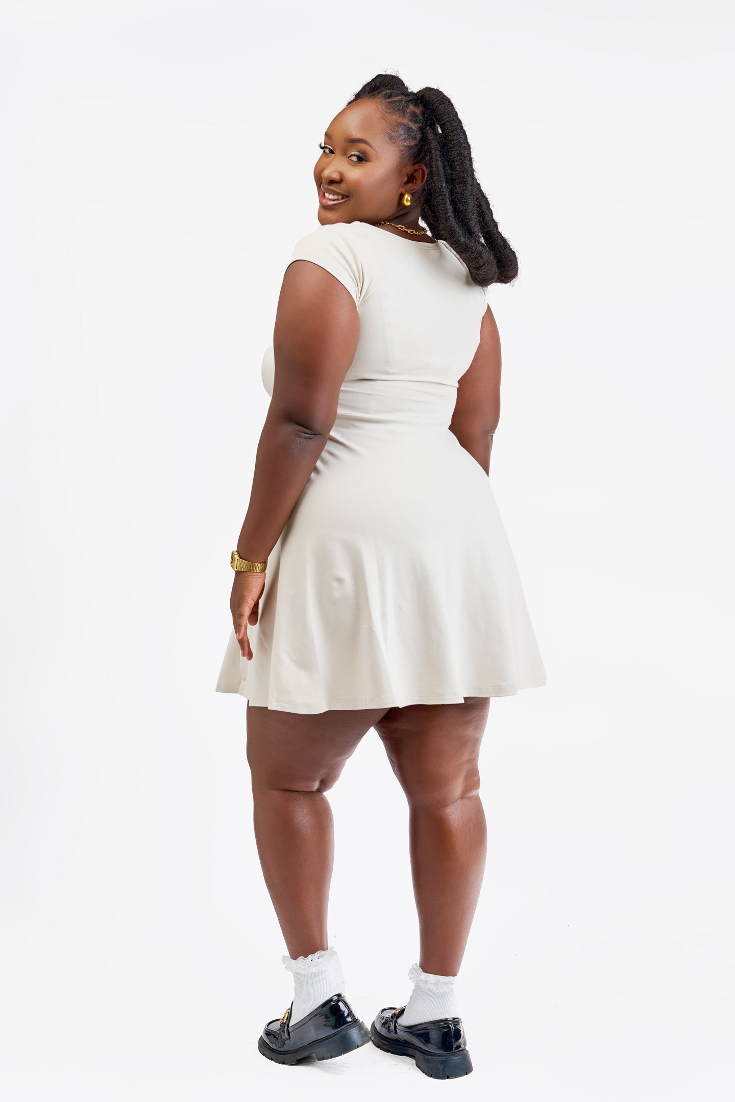 “Sugar Rush” Mini Skater Dress- Ivory