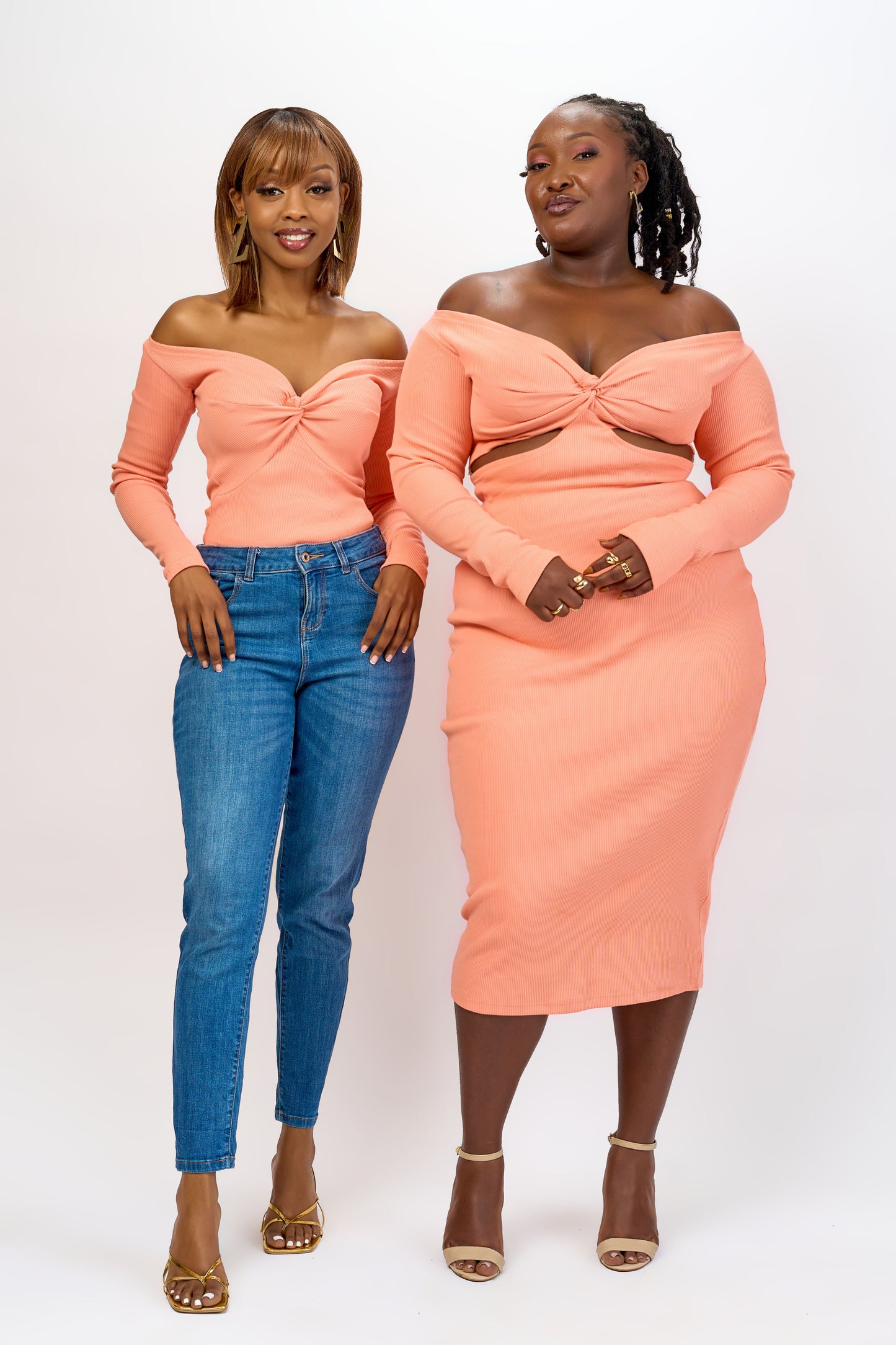 ”Pink a Boo” Ribbed Bodysuit - Peach