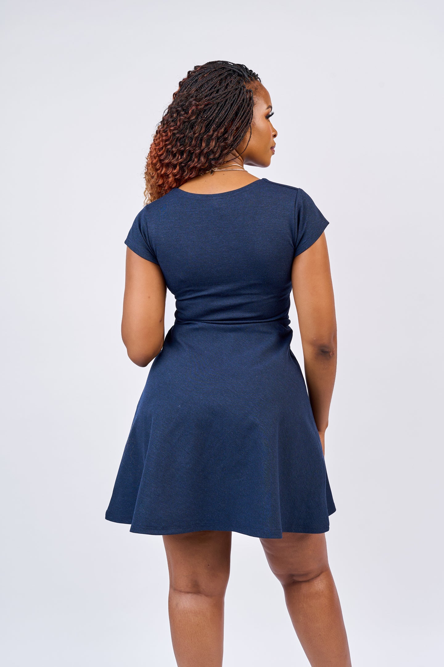 “Sugar Rush” Mini Skater Dress- Blueberry