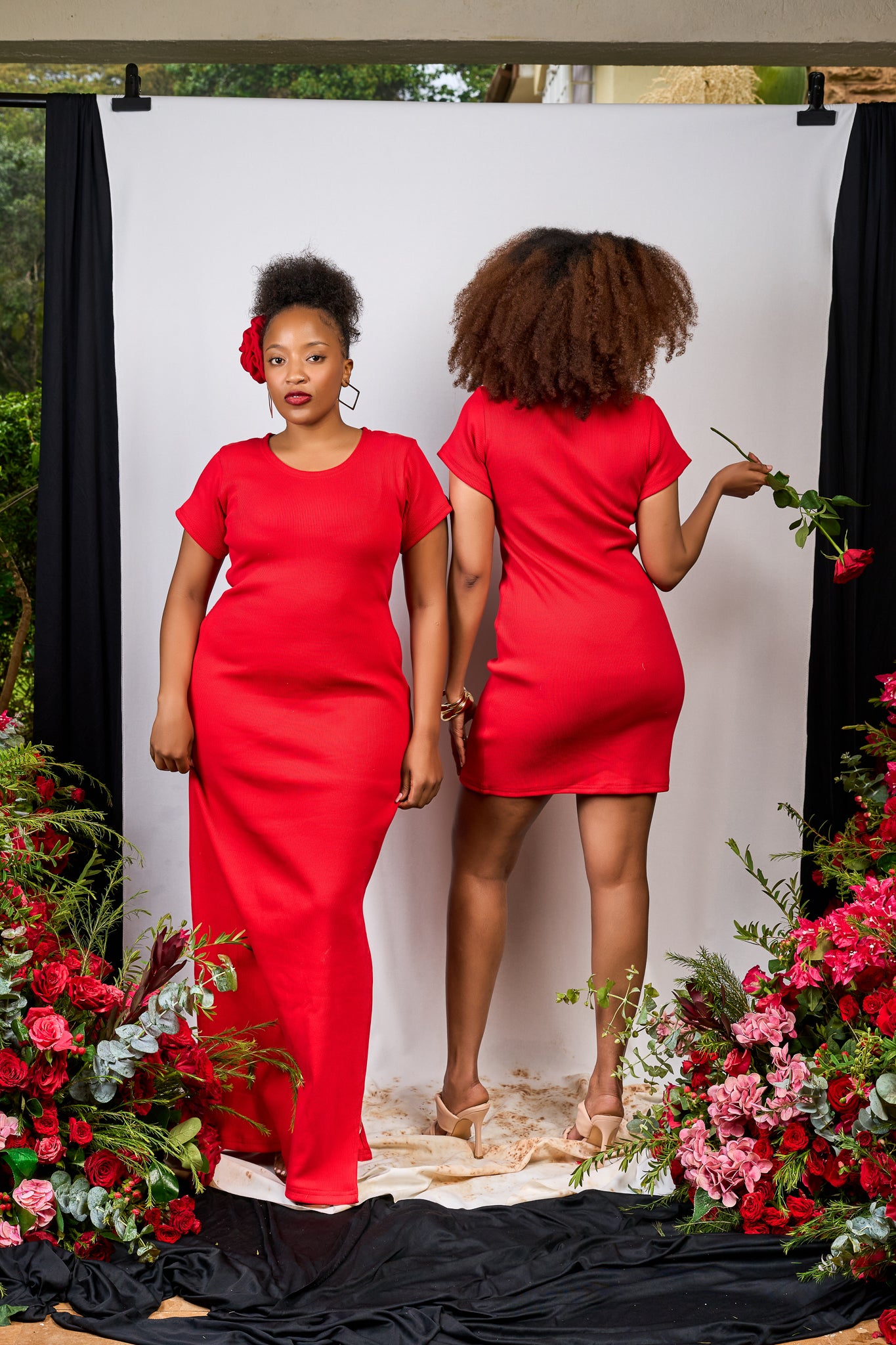 “Sweet Pea" Ribbed Bodycon Mini- Scarlet