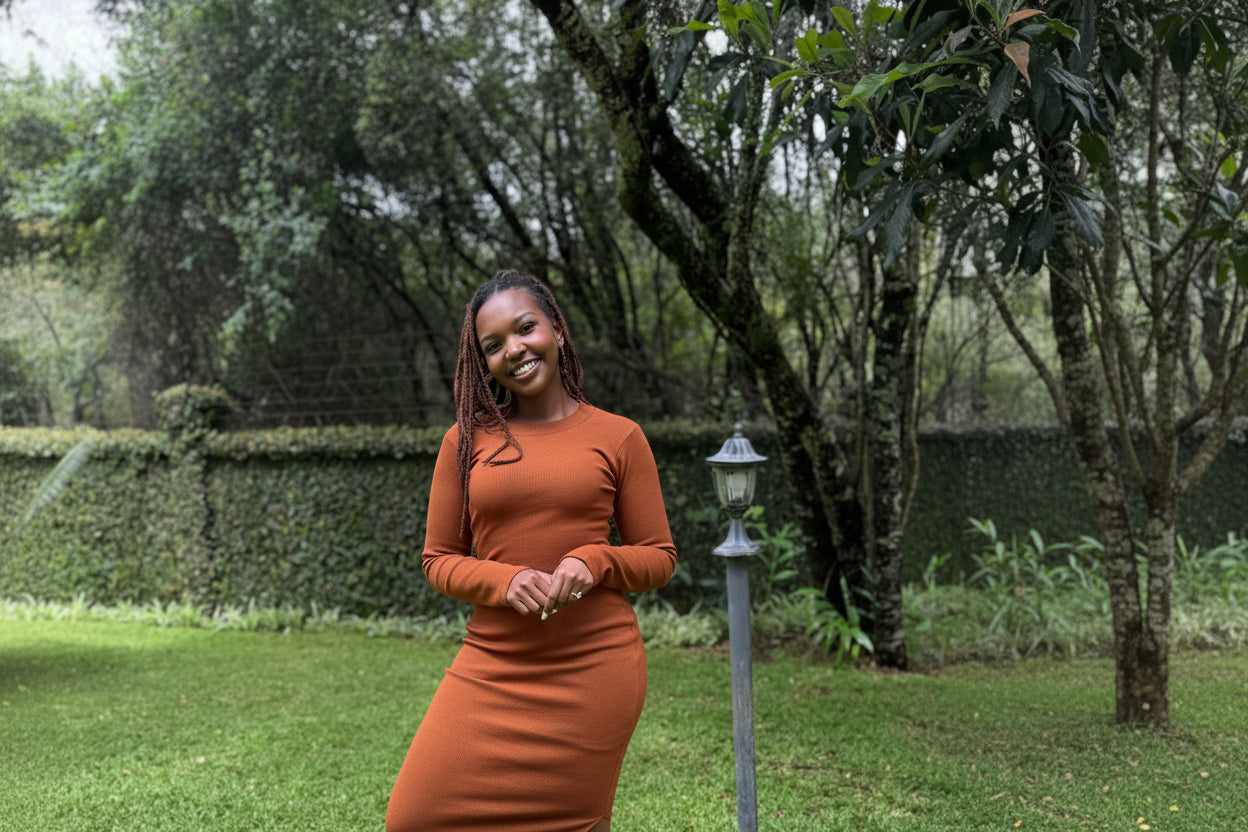 “Bailey " Maxi Bodycon Dress- Burnt Orange