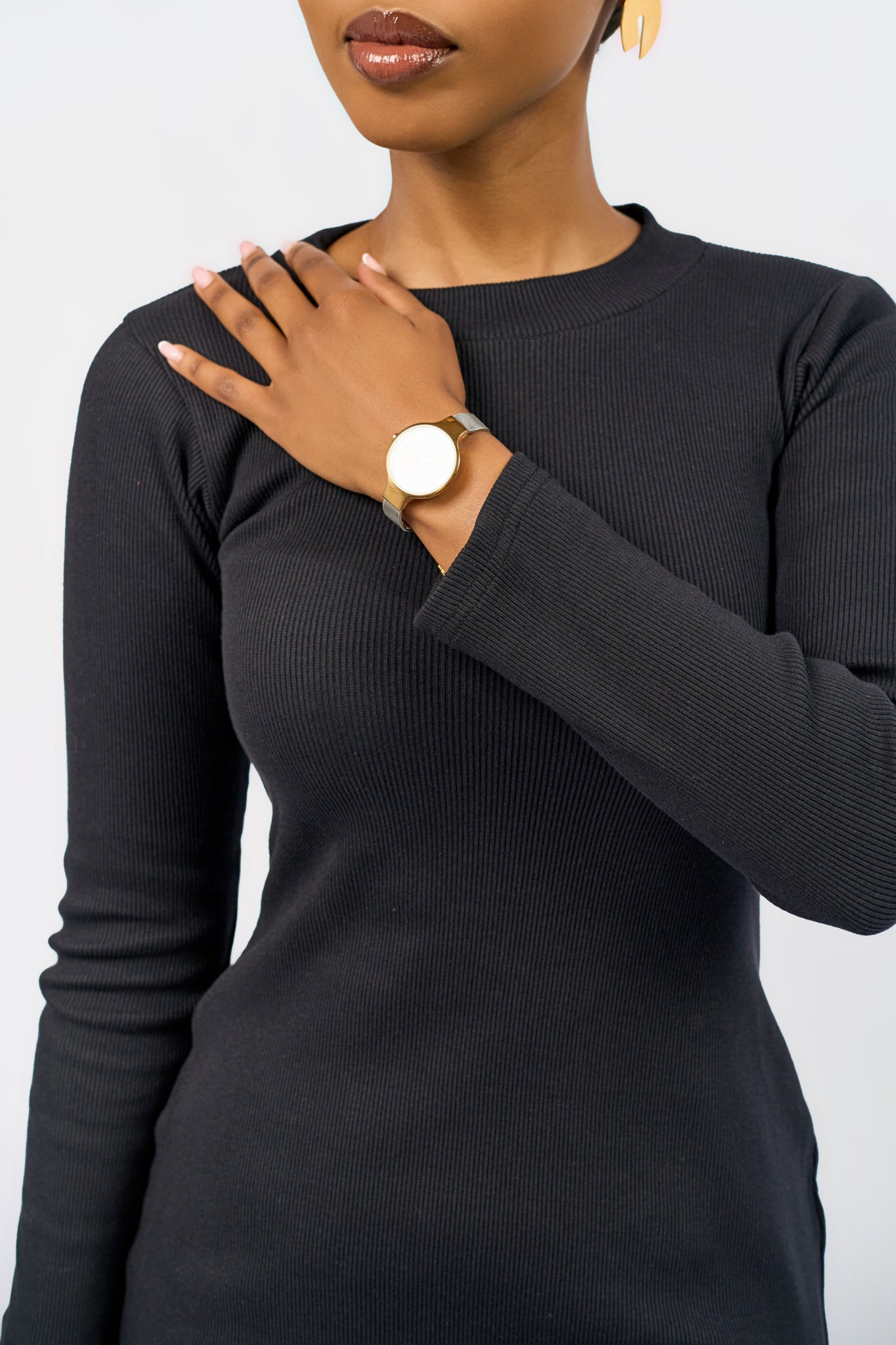 “Bailey" Ribbed Mini Bodycon Dress-Charcoal Black