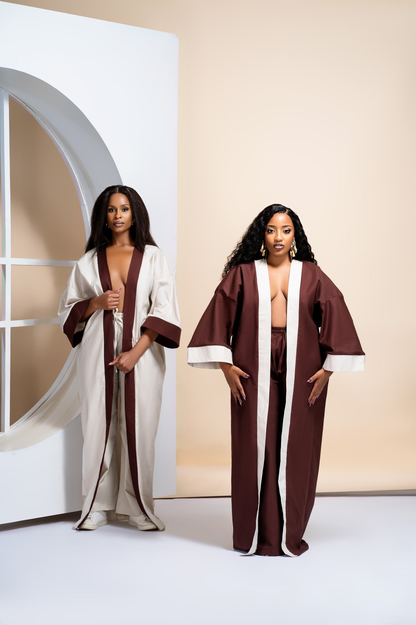 “Phenomenal Woman” Beige Kimono Set