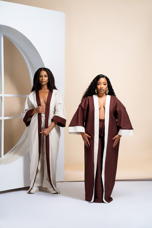 “Phenomenal Woman” Beige Kimono Set