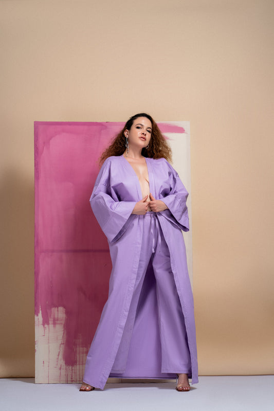 “Phenomenal Woman” Kimono Pant set- Lilac