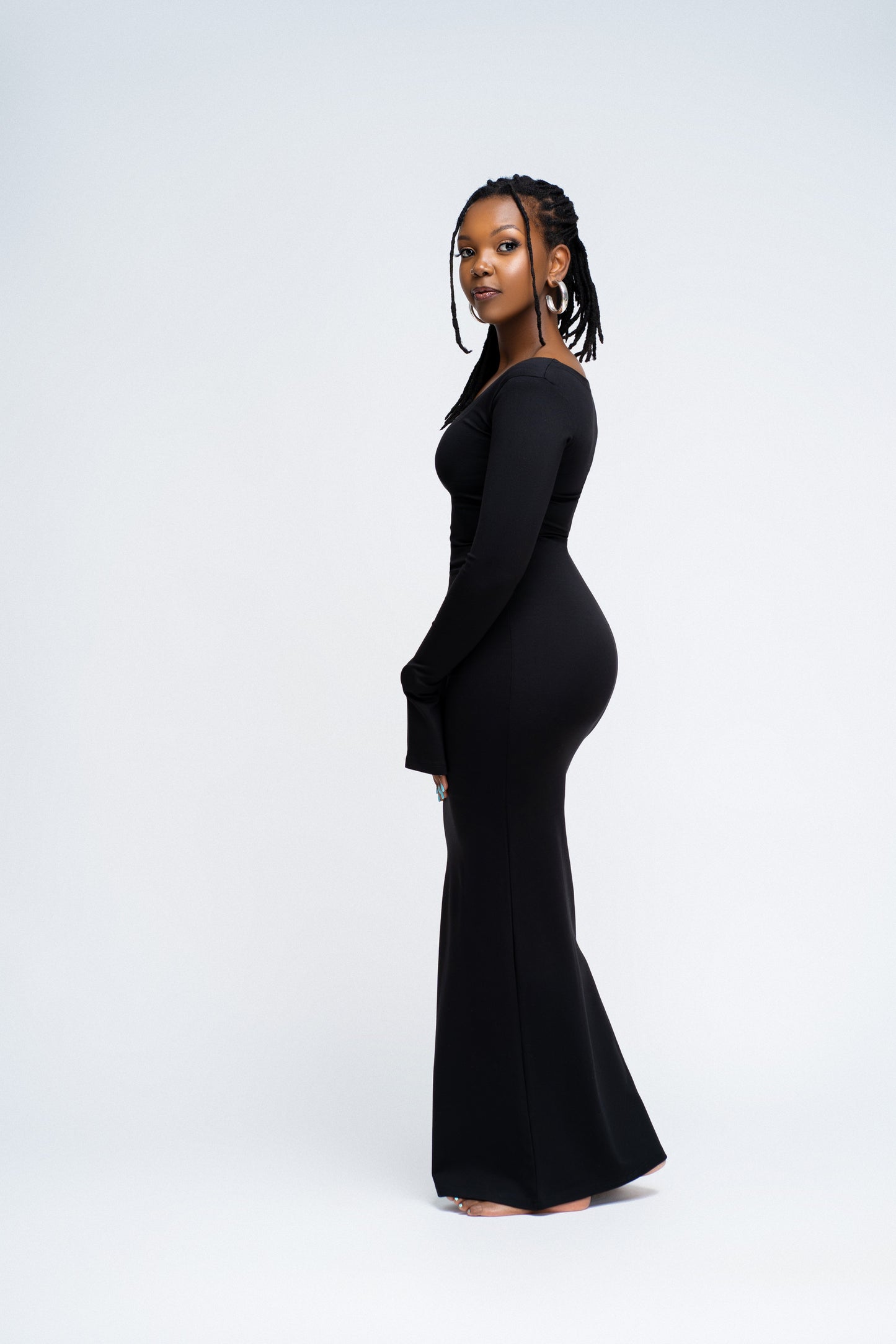 "Stop and Flare" Maxi Bodycon dress