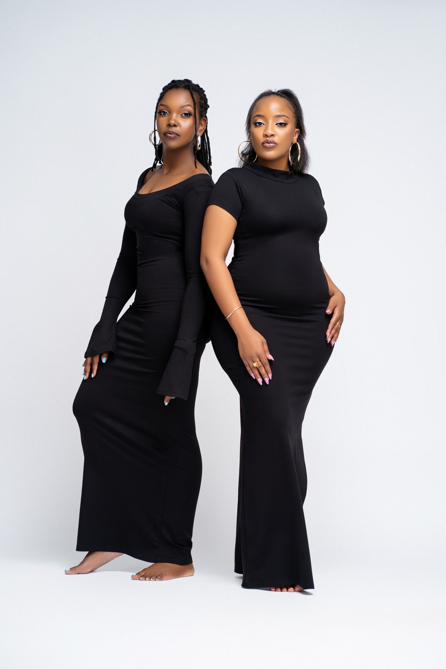 "Stop and Flare" Maxi Bodycon dress