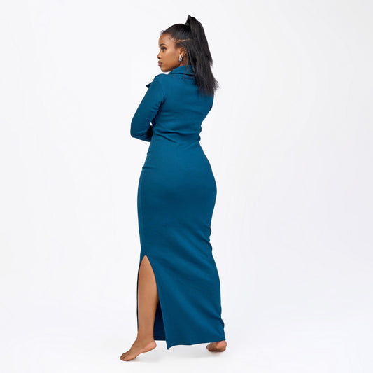 “Soft Launch" Ribbed Bodycon Maxi- Teal