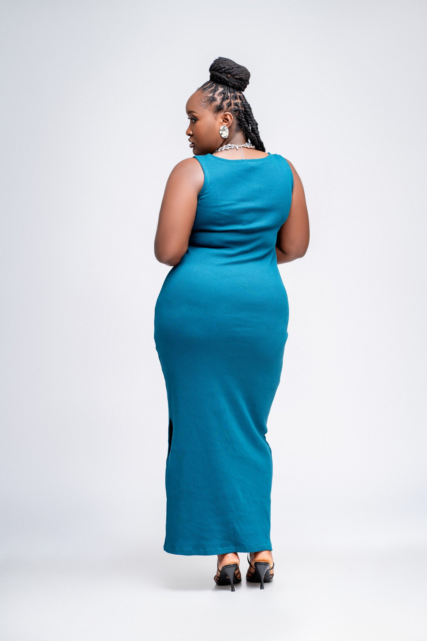 "Ribbed & Ready" Bodycon Ribbed Dress- Teal