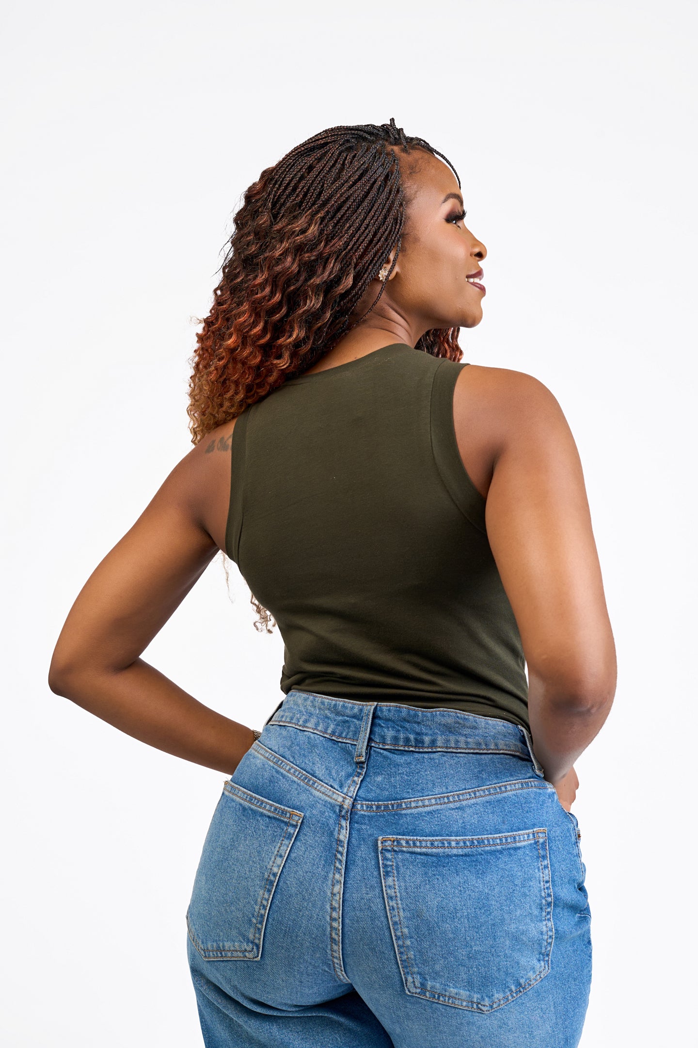 “Leaf me alone" Sleeveless Crop Top- Jungle Green