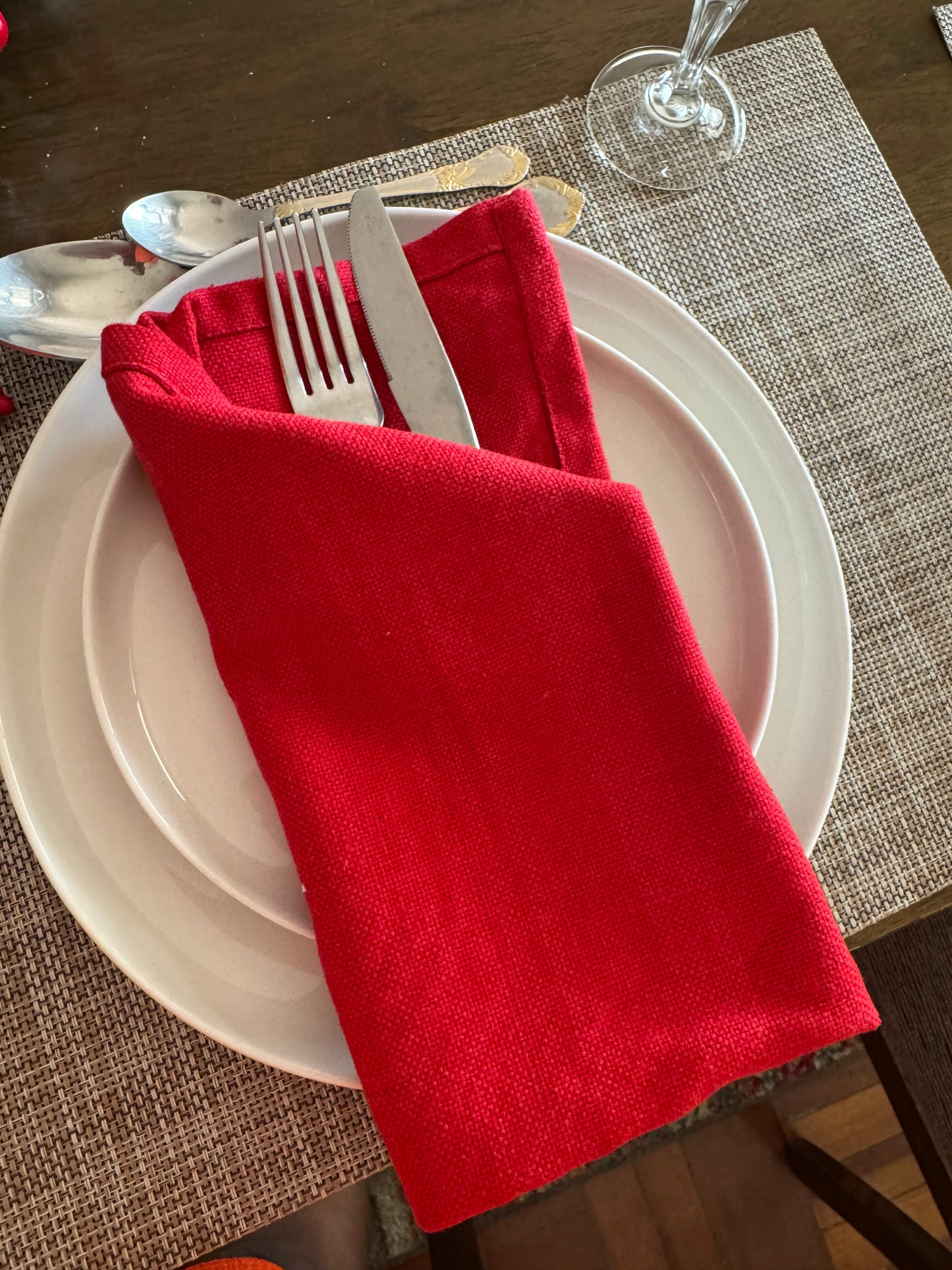 "Deep Red" Holiday Napkins
