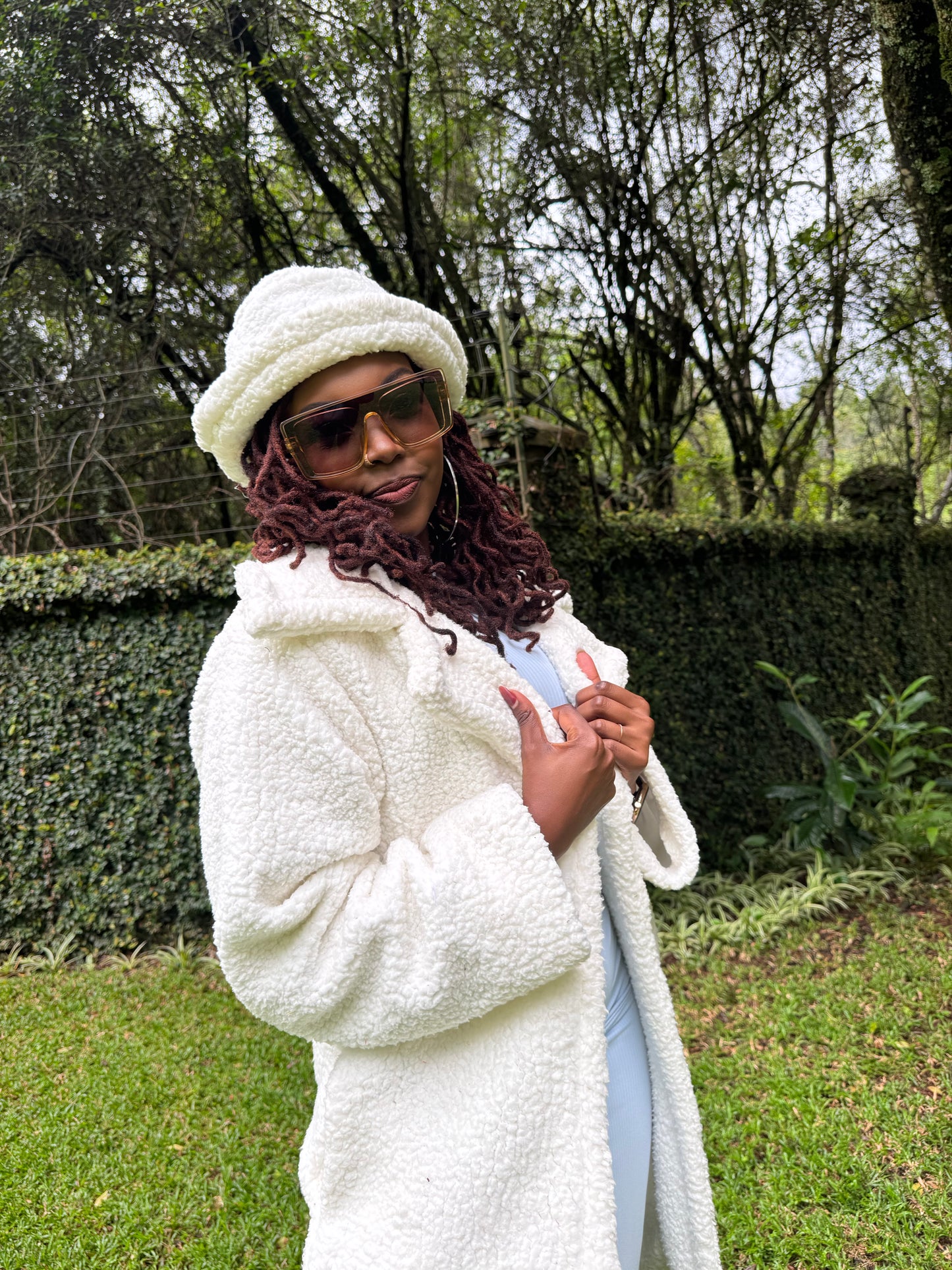 “Cover Girl” Teddy Coat- Pearly White