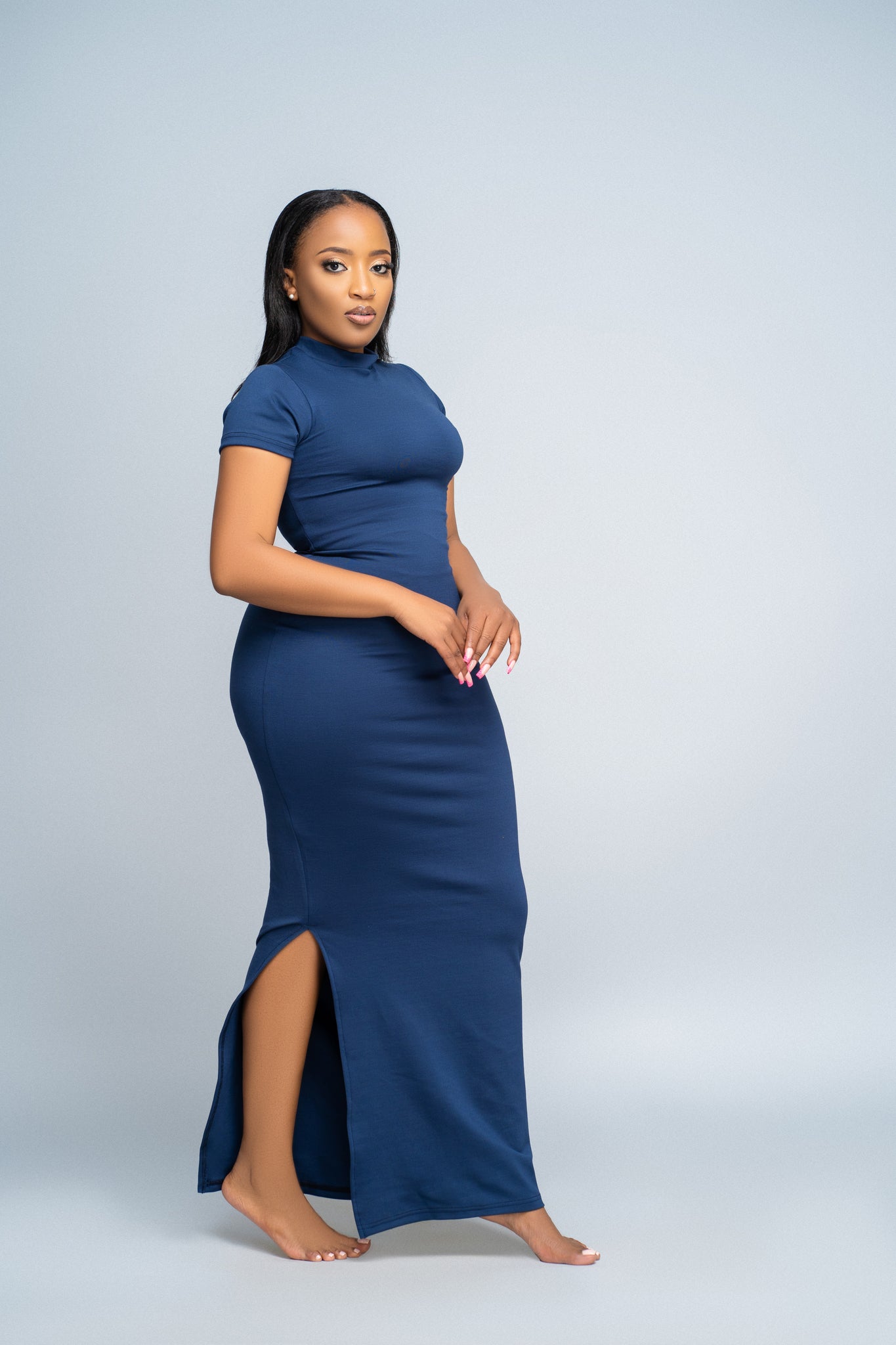 "Navy Baddie" Maxi Bodycon dress