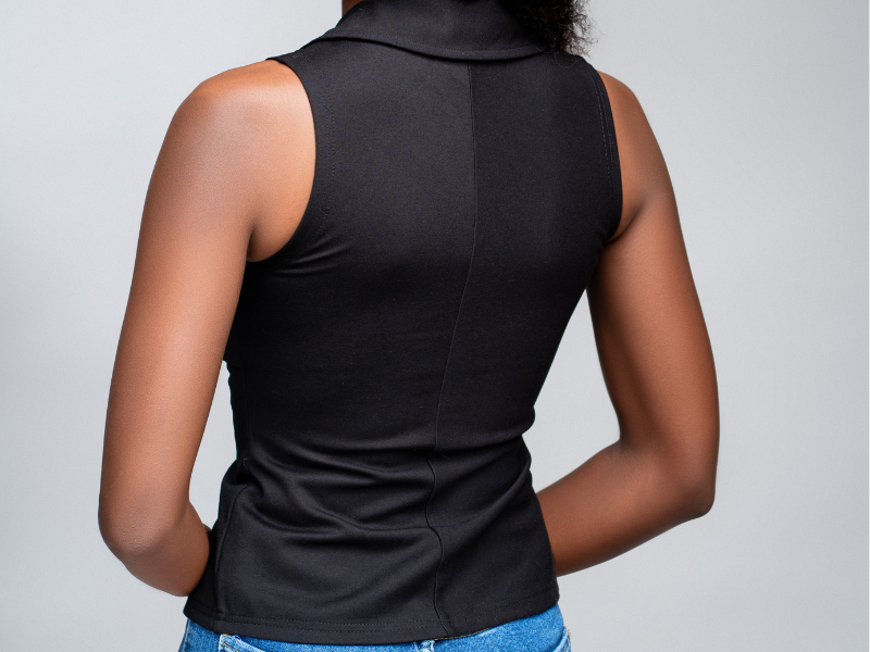 "Clocked In" Zip up Top- Black