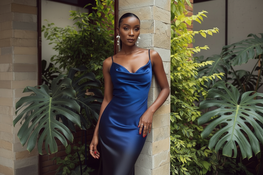 “Classy AF" Ombré Slip Midaxi Dress- Midnight Blue
