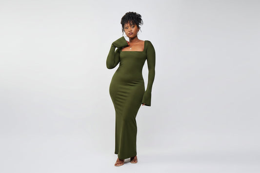 “Effortlessly Elegant” Bodycon Dress- Hunter Green"