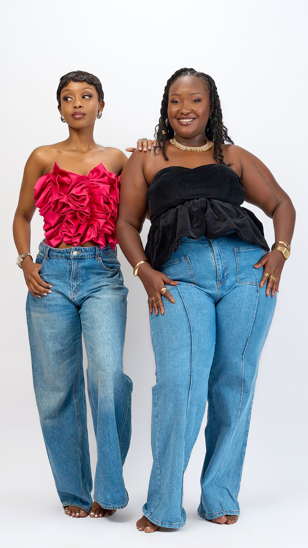 "Black Panther" Peplum Top- Corduroy