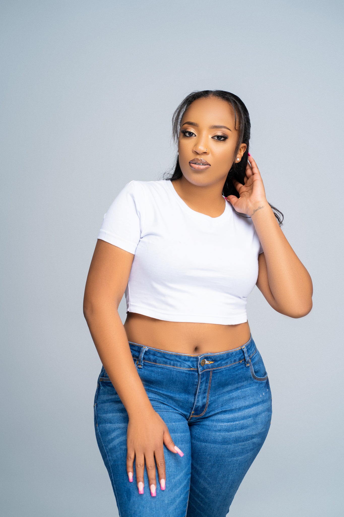 "Essentials" Crop Top- White