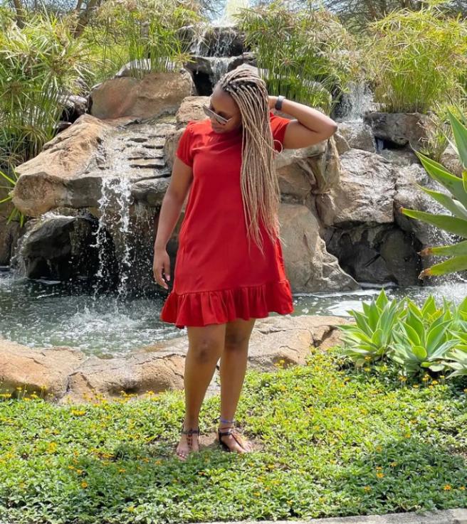 "Malindi"Tunic dress with Ruffle Burnt Orange
