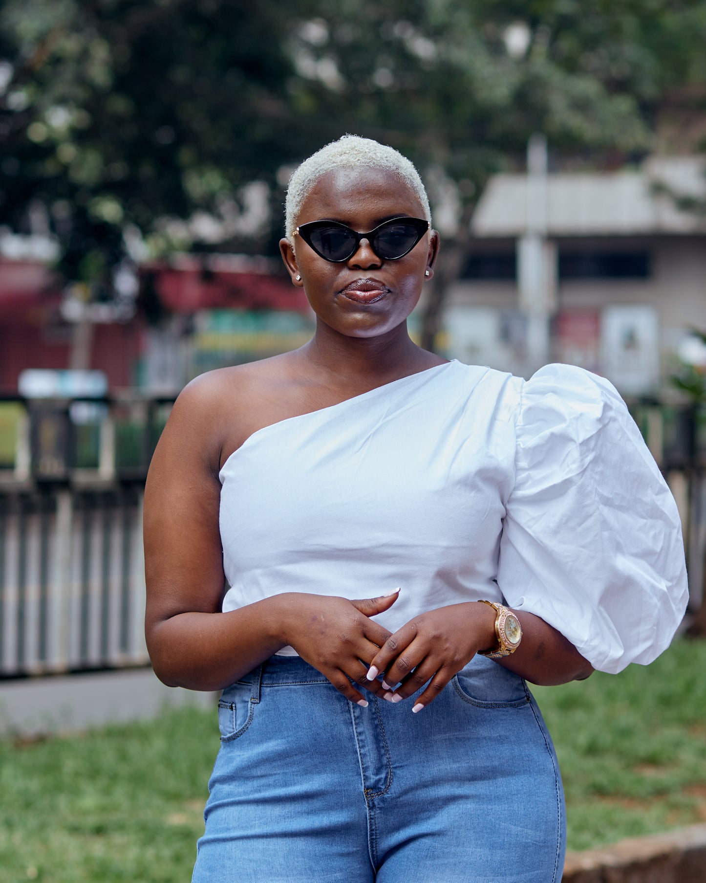 “One Sleeve Wonder” Puff Sleeve Top