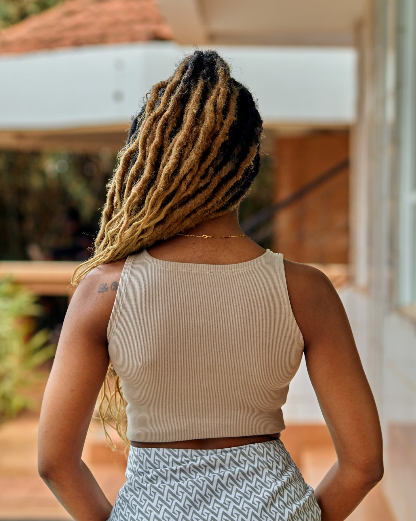 “Basic” Nude Ribbed Crop Top
