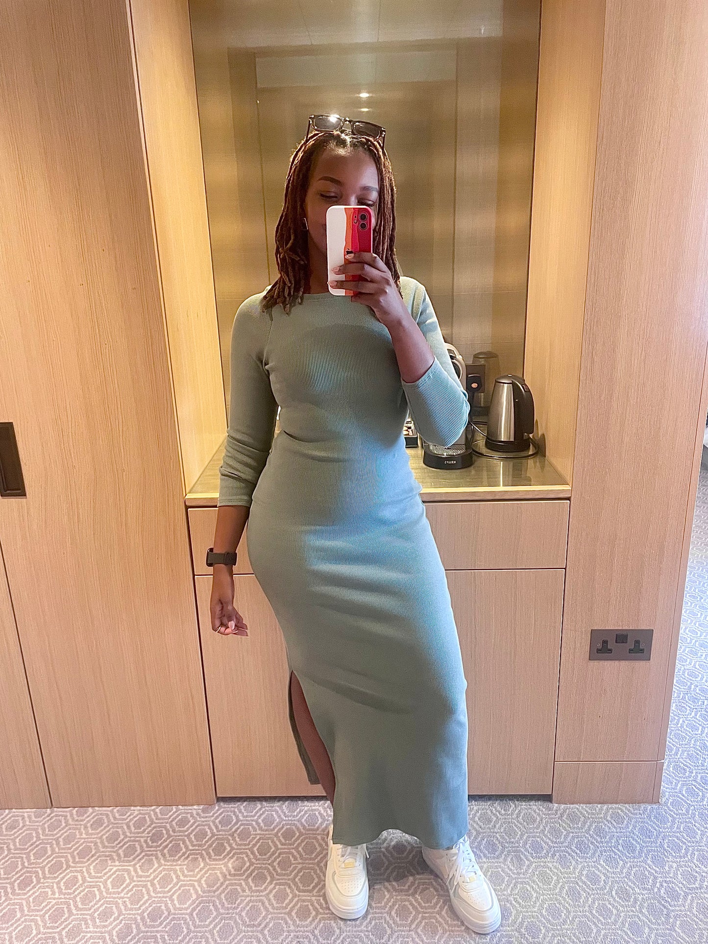 “Made of Love" Bodycon Ribbed Dress- Sage