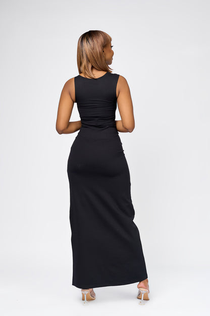 “Merry Fine" Maxi Bodycon Dress- Black