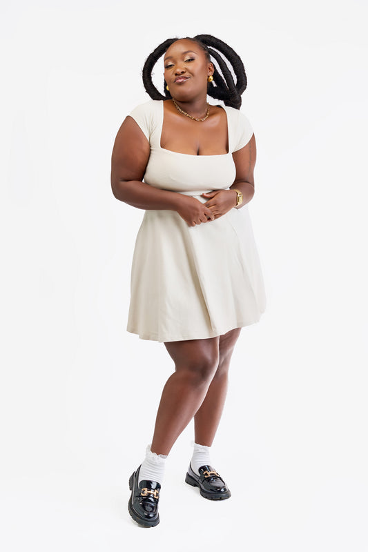 “Sugar Rush” Mini Skater Dress- Ivory