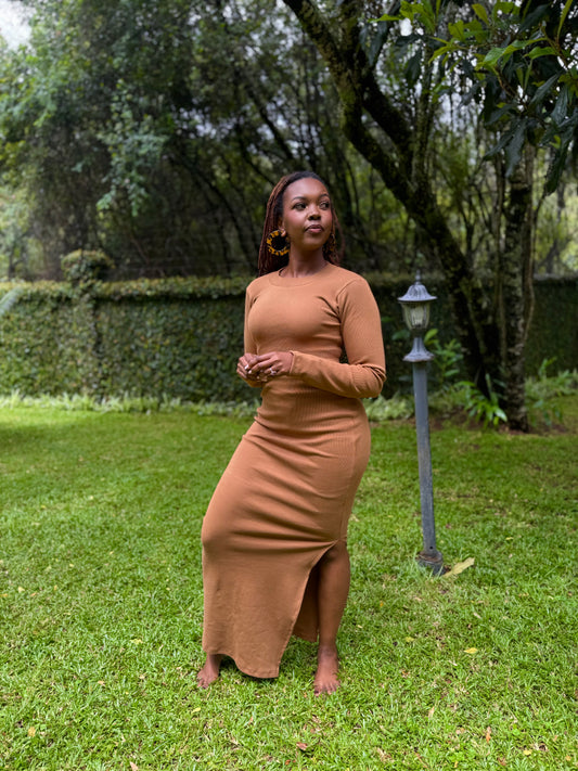 “Bailey " Maxi Bodycon Dress- Cinnamon