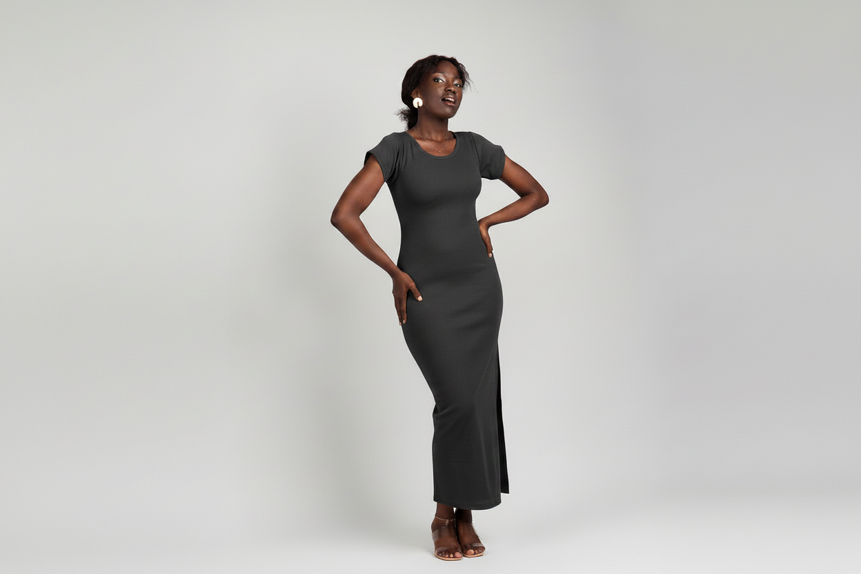 "Sweet Pea"  Bodycon Charcoal Grey