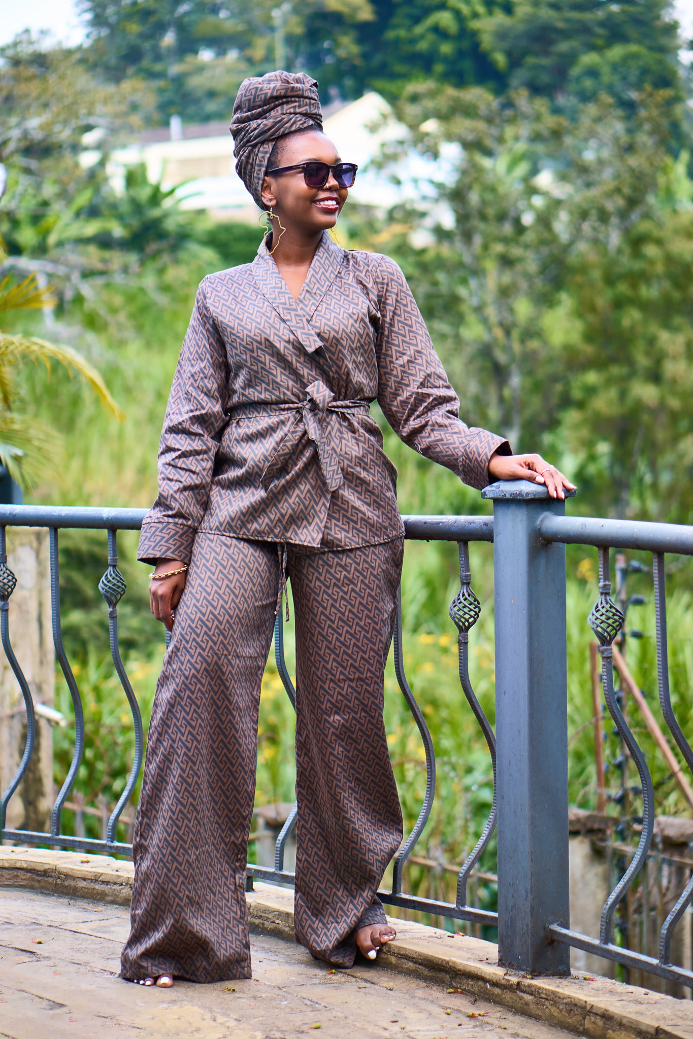 "Keep it Classy " Black & Brown Zia Print Pants Set