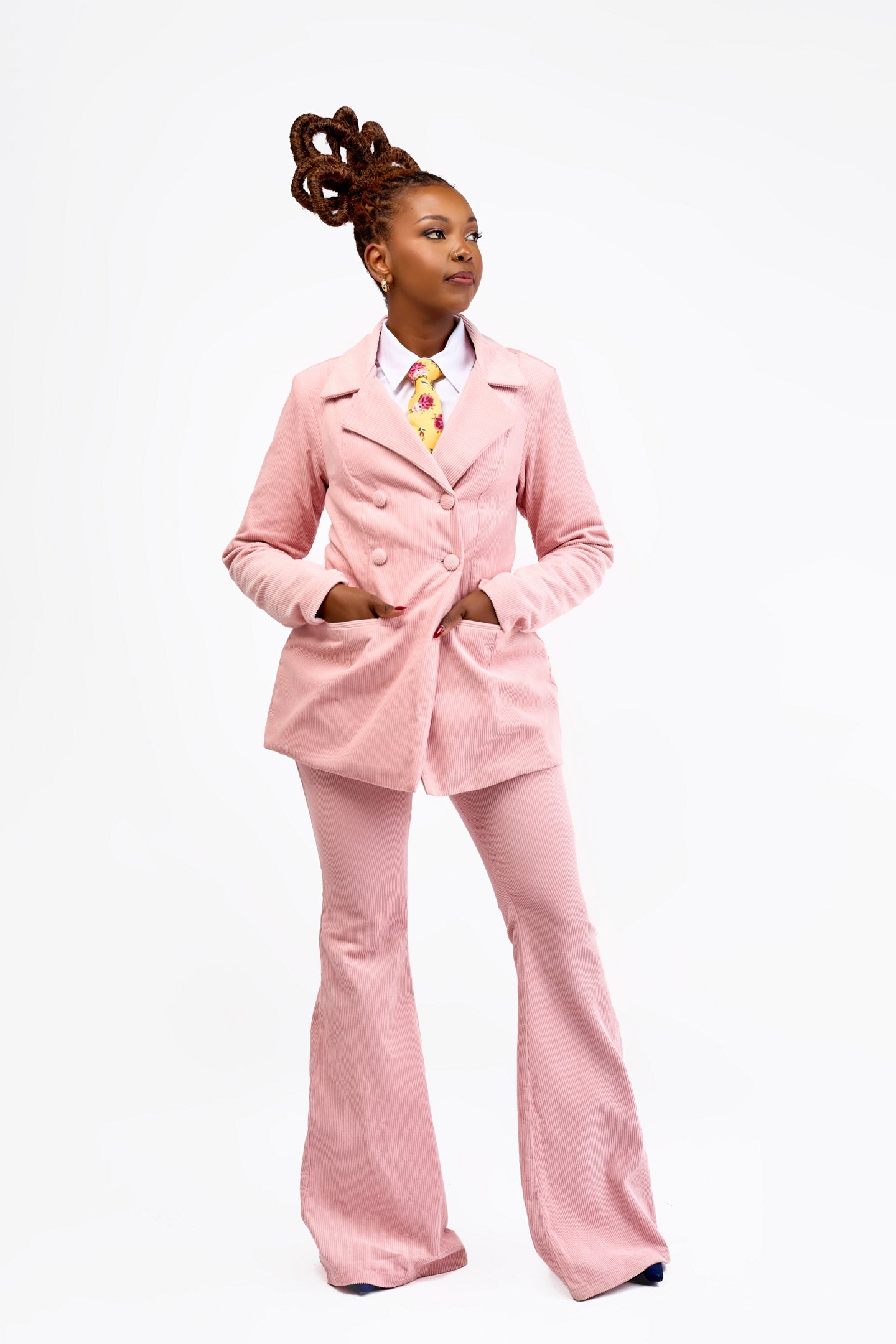 “Pink Panther” Pant Suit- Pink Cuodroy