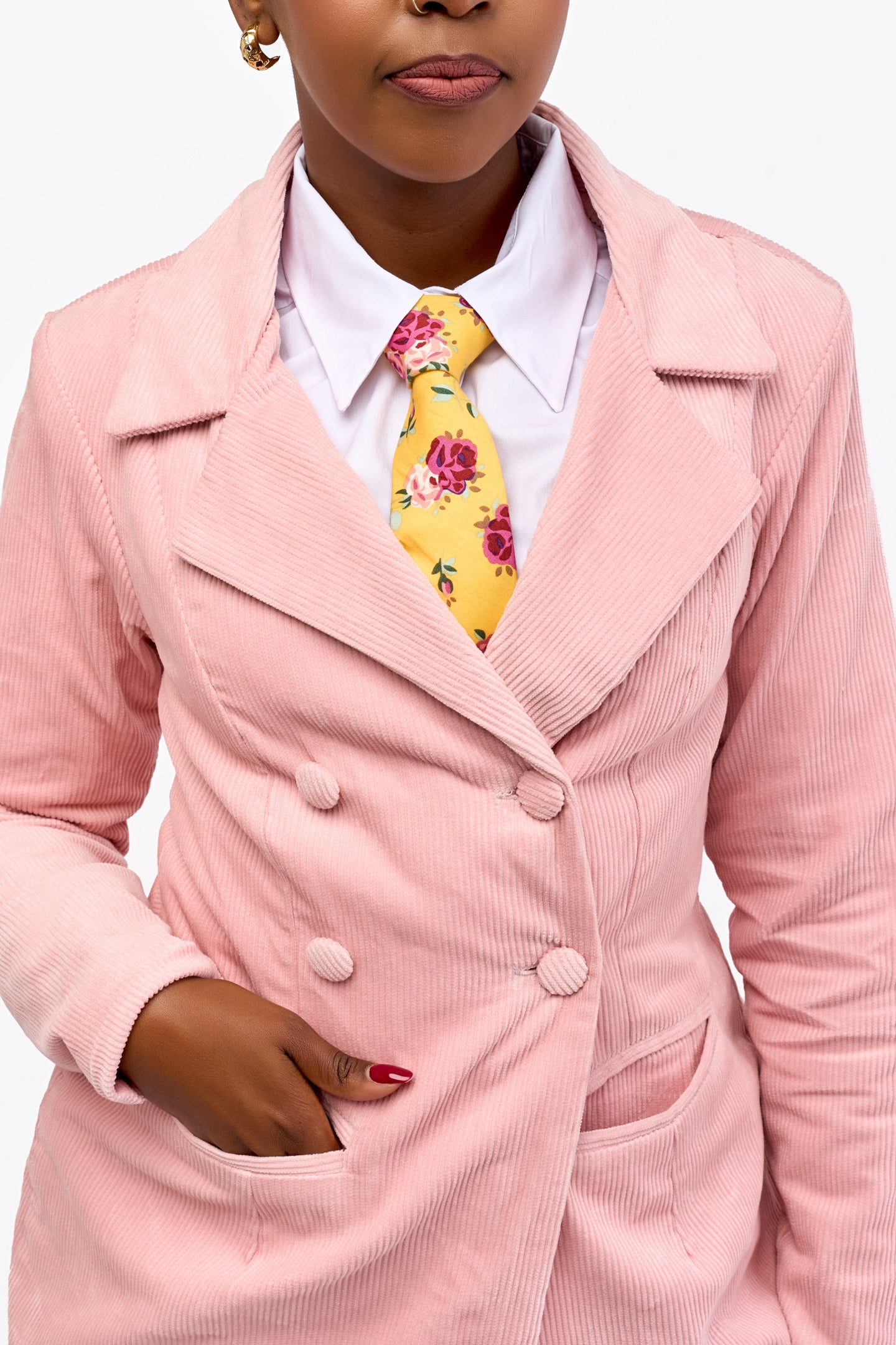 “Pink Panther” Pant Suit- Pink Cuodroy