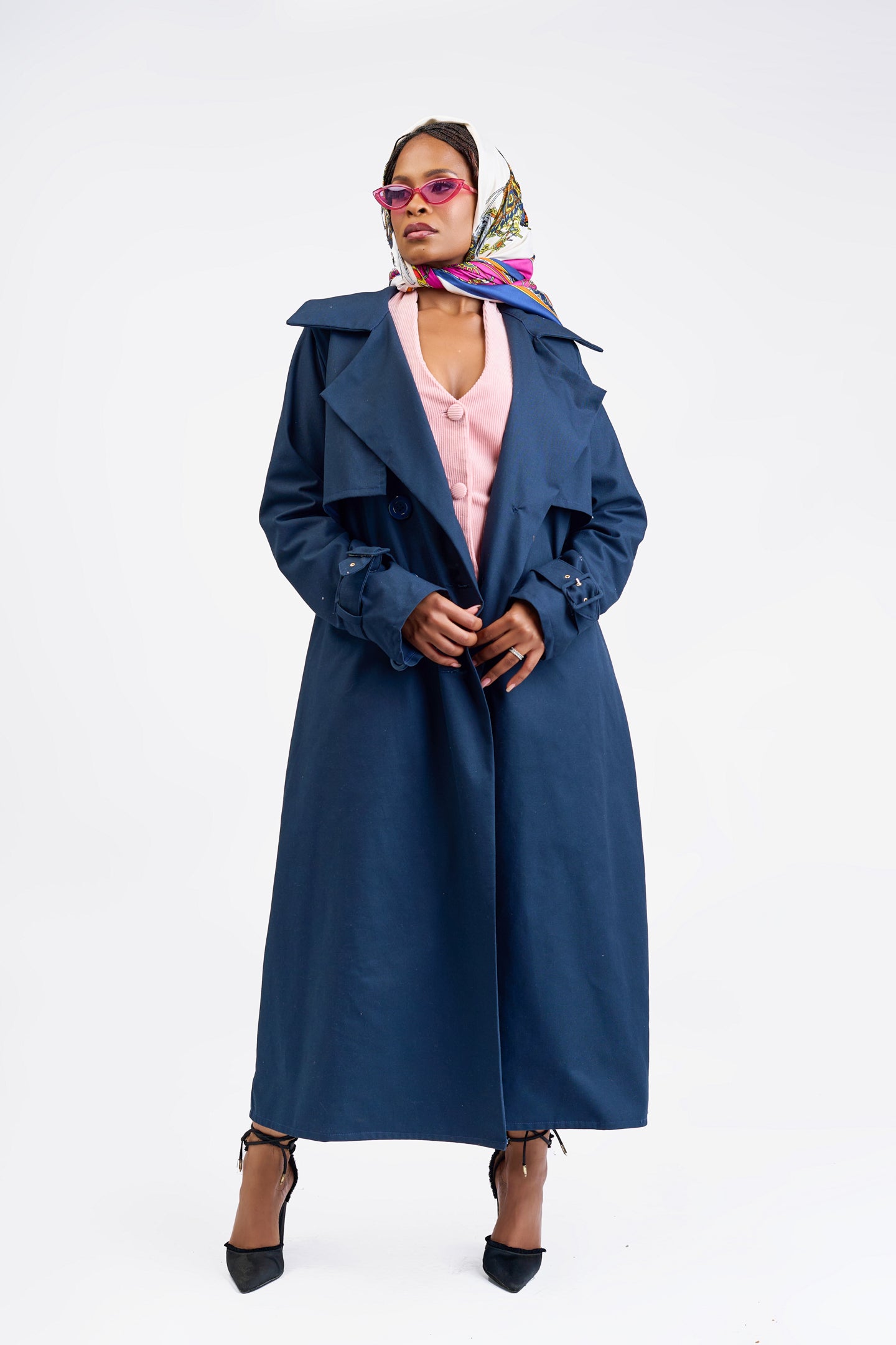 "Final Say” Trench Coat- Cosmic Blue