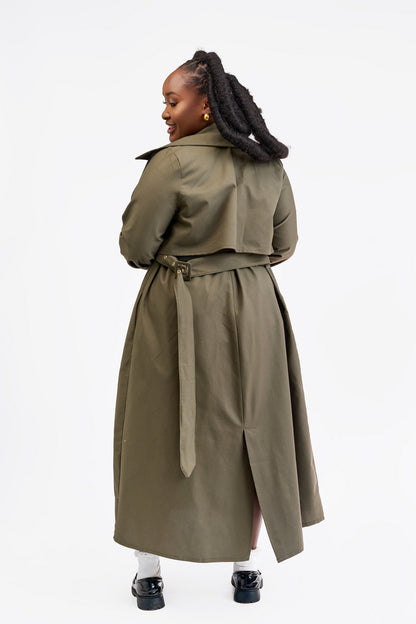 "Final Say” Trench Coat- Hunter Green